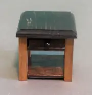Dollhouse Miniature 1:12 Scale Red Mahagony & Walnut End Table w/Drawer #5110