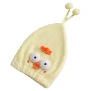 Hair Drying Caps Ultra Absorbent Microfiber Shower Wrap Towels Soft Cute Cartoon Quick Drying Bath Hat for Wet Long Thick Hair Yellow Chicken