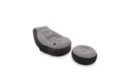 Intex Ultra Lounge 1.30m x 99 x76cm Inflatable Air Sofa Couch with Ottoman Grey
