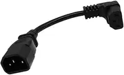 Cerrxian 18cm IEC 320 90 Degree C13 3 Pin Female to C14 3 Pin Male PDU Power Supply Extension Cord for Computer LED HDTV Monitor and Scanner