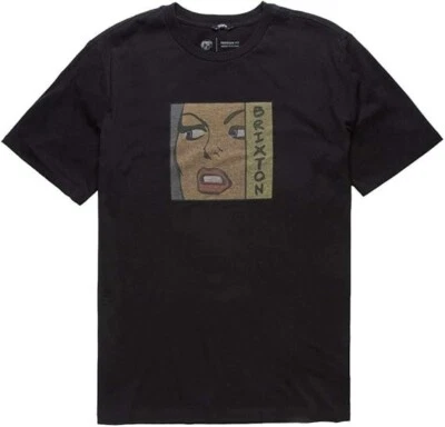 BRIXTON DAMSEL Men's S/S T-Shirt - Washed Black - Small - NWT
