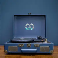 在飛比找蝦皮購物優惠-黑膠唱片機藍牙復古留聲機手提皮箱電唱機新年禮物支持黑膠刻錄【