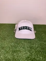 Marshall Thundering Herd hat cap snap back new white green mens Y2K retro