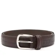 [Andersons] Anderson's Narrow Stitch Trimmed Alligator Print Leather Bel