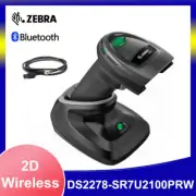 Zebra DS2278-SR7U2100PRW Wireless Bluetooth Barcode Scanner w USB Cable & Cradle