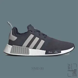 ADIDAS ORIGINALS NMD R1藍灰 經典款 海軍藍 標語 男鞋 HQ4462【Insane-21】