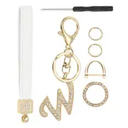 Leather Wristlet Keychain, Chic Letter W Keychains