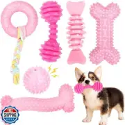CGBD Puppy Toys, 6 Pack Dog Chew Toys for Puppy, Cute Pink Small Dog Toys, Te