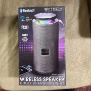 BYTECH Bass Boosted Bluetooth Speaker, LED Color Change Light & FM Radio