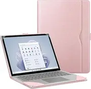 Fintie Sleeve Case for 13.5 Inch Microsoft Surface Laptop 6/5/4/3/2 (Model: 1951/1868/1958/1950/1867/1769), Premium PU Leather Protective Folio Book Cover with Large Pocket, Rose Gold