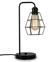 Industrial Black Vintage Edison Farmhouse Desk Lamp, Metal Shade Cage