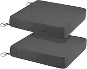 2pcs Comfibloom's High-Density Foam Seat Cushion, Patio Cushion,Waterproof, Outdoor Cushion,Perfect for Outdoor Charis. (Dark Grey, Standard 48 x 48 x 9 cm)