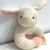 在飛比找蝦皮購物優惠-miYim～有機棉寶寶 嬰兒手搖鈴/固齒器～粉色小兔