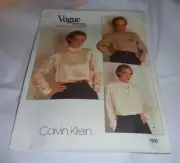 VOGUE CALVIN KLEIN PATTERN 1230 ~ MISSES BLOUSE ~ SIZE 12 *UNCUT