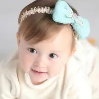 在飛比找momo購物網優惠-【UNICO】韓版 兒童夢幻公主風蝴蝶結髮帶(髮飾/配件/聖