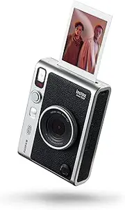 Instax Mini EVO Instant Camera, Black, Compact (Micro-USB)