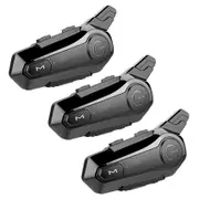 3x Motorcycle Bluetooth Headset Intercom Interconnection Riding Headset Communication With Noise Re+(d)