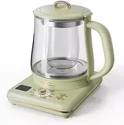 BEAR Health Pot, 1.5L Retro Electric Tea kettle with Glass Stew Pot & Tea Infuser, 8 Menus, 40-90℃ Adjustable Temperature, 9.5 Hours Appointment & 24H Keep Warm, BPA Free, 1000W (CN Panel)