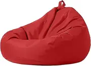 EdNey Bean Bag Chair Cover (No Filler), Waterproof 600D Oxford Fabric Lazy Sofa Beanbag Replacement Cover for Living Room Bedroom Balcony,Red,80x90cm