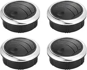 X AUTOHAUX 4Pcs Round AC Air Outlet Vent Louvered Dashboard Electroplate Knob for RV Bus Boat Yacht Caravan 87mm 75mm