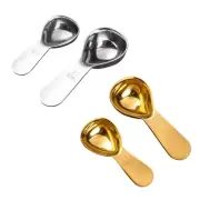 2Pcs Stainless Steel Measuring Coffee Scoops Short Handle Tablespoon Easy