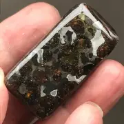 Sericho Pallasite Meteorite 56.5 Grams Perfect Squares Block Sealed Glaz Glass