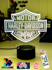 HARLEY DAVIDSON MOTOR BIKE CYCLE LOGO 3D LED Night Light 7 Colour Change Lamp