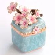 PIEARTH Crystal Jewelry Box Twig Sakura Blue EX452-2 Handmade with Gift Box New