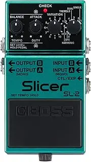 BOSS SL-2 Slicer Compact Pedal for Electric Guitar, Keyboard, DJs & More | Instantly Create Pulsating Grooves to your Sound | 88 Onboard Patterns & More via BOSS Tone Studio App | MIDI Input Control