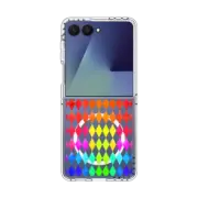 Galaxy Z Flip7 Clear Magnetic Case Rainbow Harlequin