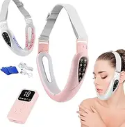 Contourflex 4-in-1 Massager for Face, Double Chin Machine Reviona Contour Flex Facial Sculpting Device for Double Chin, 5 Modes & 15 Intensities, Tightens Jawline, Reduces Sagging Skin (Pink)