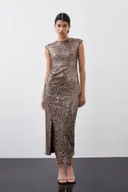Stretch Sequin Maxi Dress