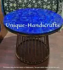 Gemstone Lapis Lazuli Coffee Side Table Top, Marble Hallway End Table Furniture