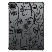 iPad Pro 11-inch (3rd/4th gen) iPad Impact Case FACE MOSAIC SKETCH 4 CLEAR CASE IPAD, ABSTRACT MINIMAL PEOPLE MEN ILLUSTRATION By Ebi Emporium