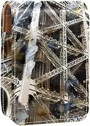 Travel Lipstick Organizer Case,Lipstick Case Portable Makeup Bag with Mirror,Eiffel Tower Paris Watercolor