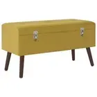 vidaXL Bench with Storage Compartment Mustard Yellow 80 cm Velvet