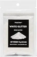 White Glitter Powder – Colored Glitter for Epoxy Resin, Arts and Crafts, and More! Glitter Pigment Powder Mixes Fast and Easy with Beautiful Results! (PolyColor)