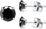 [Sunnyshopday] 5A Black Obsidian Hypoallergenic Quartz Stone Surgical 316L Stainless Steel, Tragus Cartilage Sleeper Earrings,Earring Stud Gift Box,Men Women