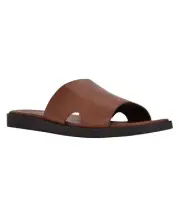 Calvin Klein Men’s Ethan Slip-on Slide Sandals Men’s Shoes, 10.5M, Cognac