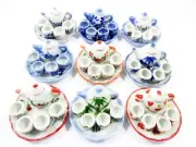 Dollhouse Miniatures Ceramic Mixed Assorted Painted Tea Cup 9 Sets 1:6 13251
