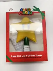 Super Mario Tree Topper Super Star Gen 2 Light Up Plug In 9" Nintendo Christmas