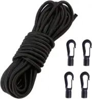 1/4" X 10' Elastic Bungee Shock Cord - Kayak Stretch String Rope with Bungee