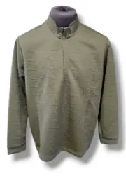 Adidas Men's Pullover XXL Golf DWR Textured Quarter-Zip Olive Strata Sweater