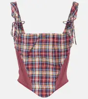 [Vivienne Westwood] Vivienne Westwood Puppy tartan linen and cotton corset AU 14 multicoloured