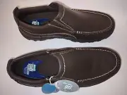 Dr. Scholl’s Brown Leather Loafers Shoes Slip-On Elastic Gussets Men's Size 8.5