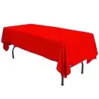Red 58" X 126" Lamour Satin Rectangular Tablecloth