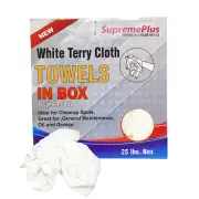 New White Terry Towel Rags - 25 lbs. Compressed Box Multipurpose Cleaning Towels