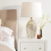 Tabitha Table Lamp in Mercury Glass/White 11683