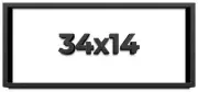 34x14 Shadow Box Frame Black | 1 inches Deep Real Wood Contemporary Shadowbox Di