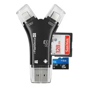 4 in1 Micro SD Card Reader for iPhone/ipad/Android/Computer Portable Memory Card Reader SD TF Card Adapter
